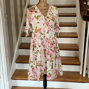 Parisian Pink Floral Summer Dress